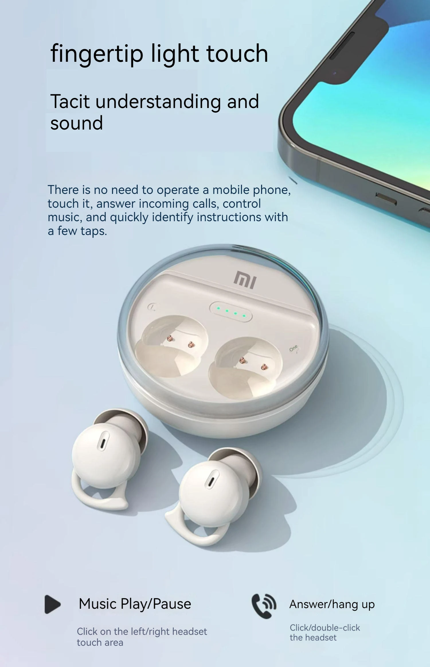 Słuchawki douszne Xiaomi Bluetooth5.3 do spania ENC słuchawki bezprzewodowe Mini wodoodporne Stereo niewidzialne wodoodporne słuchawki do spania bocznego