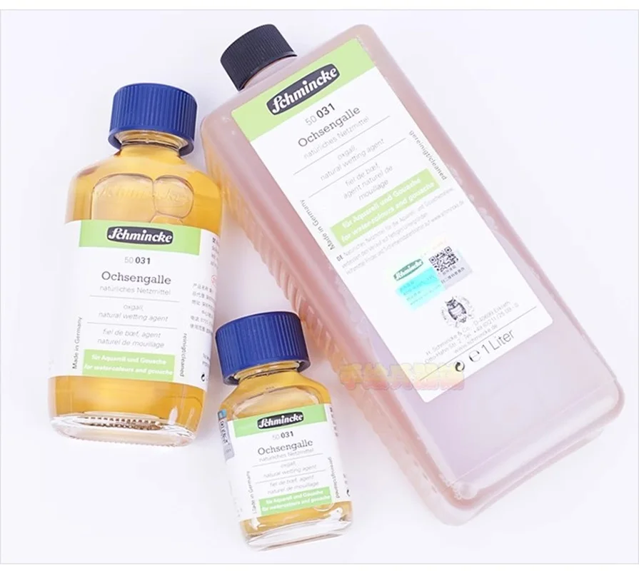 Schmincke watercolor medium 60ml gum arabic/oxgall 20ml glass bottle masking fluid for artists acuarela gouache painting 2