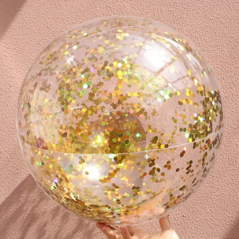 Water Toys 1pc Inflatable Glitter Ball for Beach and Photo Props
