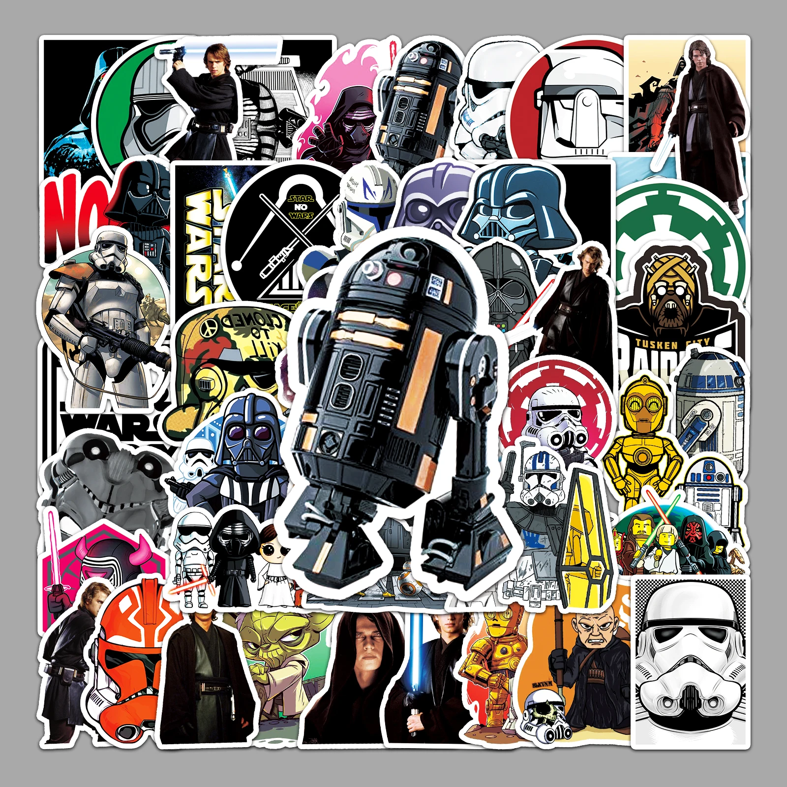 50Pcs/Set Movie Star Wars Stickers Graffiti Ornament Stationery Automobile Refrigerator Aesthetics Plaything DIY Anime Sticker