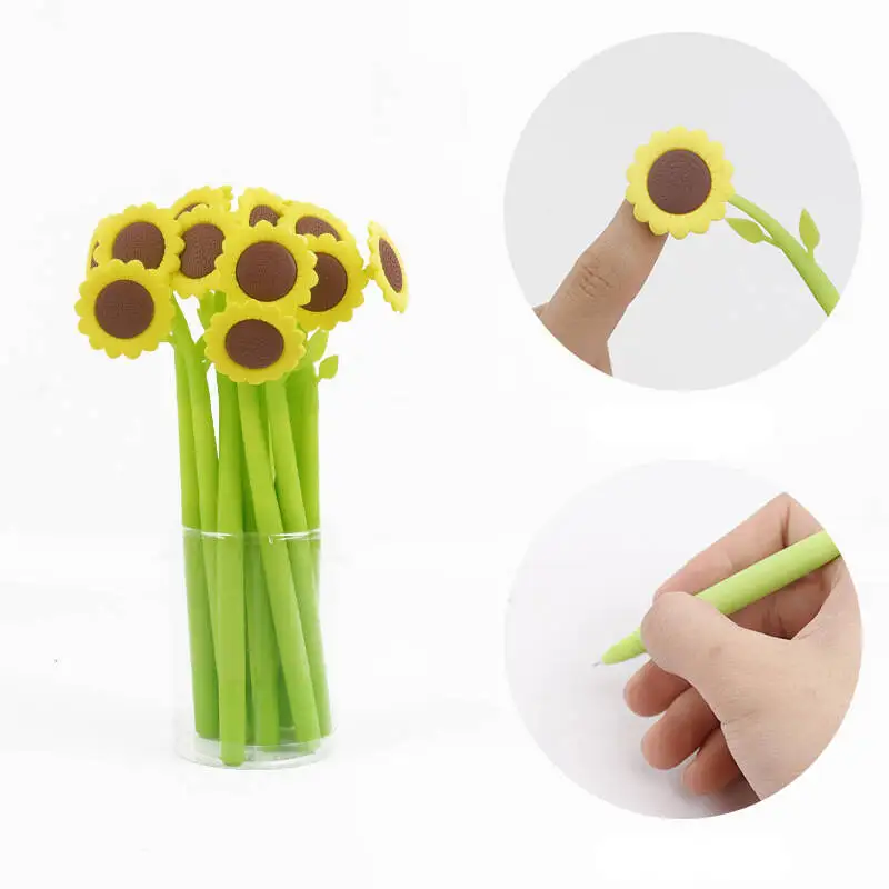 Niedlicher Kawaii Lytwtw's Sonnenblumen-Sonnenblumen-Gelstift für Büro, Schulbedarf, Schreibwaren, kreativ, süß, hübsch, lustig – Detail 3
