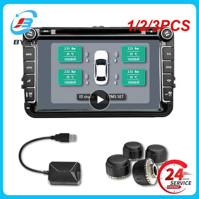 

1/2/3PCS Auto Universal TPMS Car Tire Pressure Monitoring System TPMS LCD Display with 4 Internal Sensors USB Charger For all