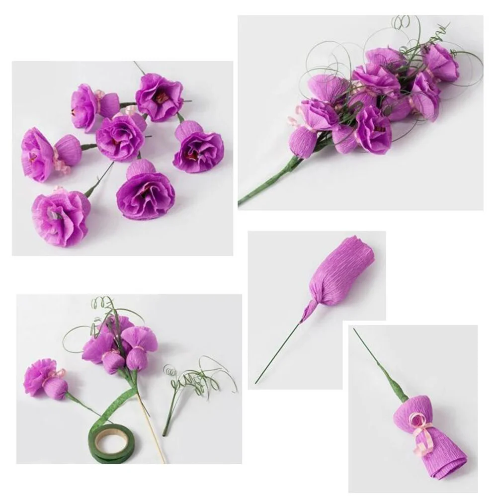 접착식 포장 테이프, DIY 공예 제작 재료, 녹색 인공 꽃 스템, 5 롤
