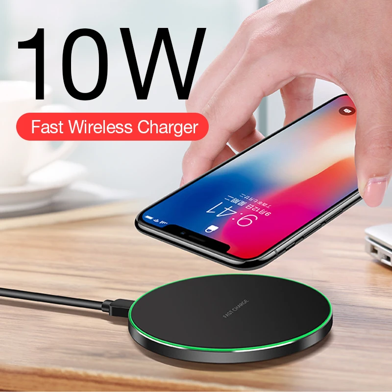 Fast Wireless Charger 10W For Samsung Galaxy S8 S10 S9 Note 9 USB Qi Charging Pad for iPhone 11 Pro XS Max XR X 8 Plus - Цена: 478,94 руб.