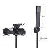 Black Bathroom Faucet Waterfall Concealed Bathtub Faucets Wall Mounted Shower System Tub Tap With Plastic Hand 2