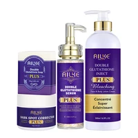 AILKE Glutathione PLUS Whitening Skin Care Set, Advanced Lightening Lotion, Moisturizes, Softens, Brighten Kit for Men, Women