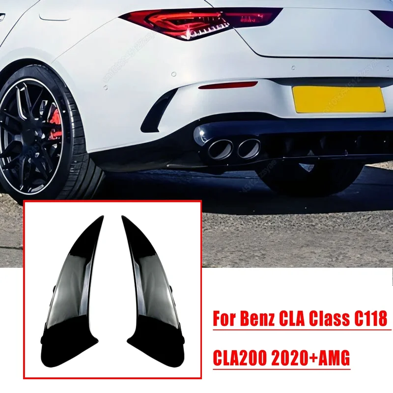 메르세데스 벤츠 CLA-클래스 C118 CLA35 CLA45 AMG 2019+ 차량용 리어 범퍼 스포일러 에어벤트 커버 글로스 블랙 카본 루프