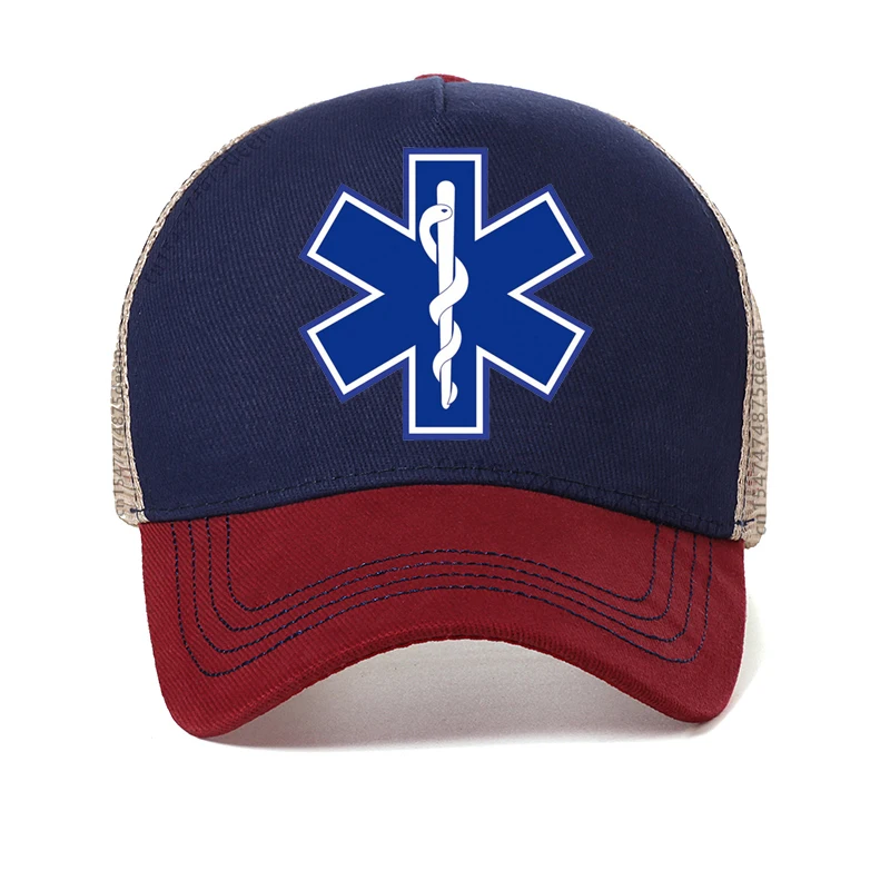 EMT Ambulance Printed Baseball Cap Men Women Fashion Summer Mesh Breathable hat Casual Adjustable visor Snapback hats 4