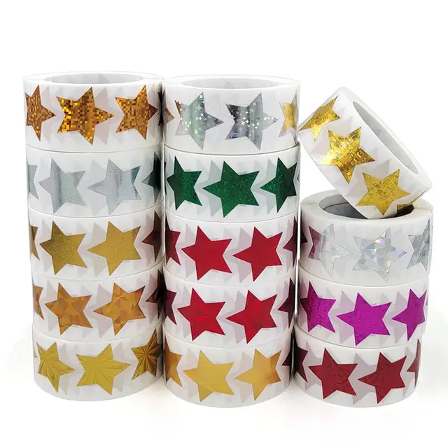500pcs Glitter Star Stickers for Kids Reward Foil Star Adhesives Labels for Kids Behavior Student Planner ,School Classroom