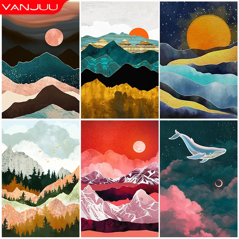 

Landscape 5D Diamond Painting Kit Diamond Mosaic Beach Rhinestone Embroidery DIY Home Decor Mosaic Cross Stitch Gift