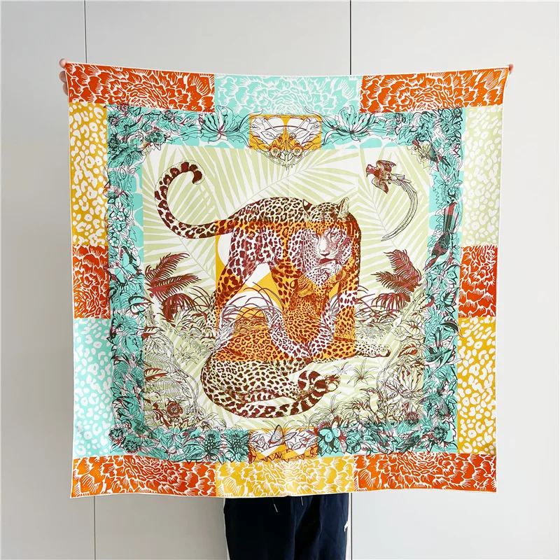 

Heavyweight twill silk scarf headband with double-sided printing and same color shawl, fashionable mulberry silk scarf headdress