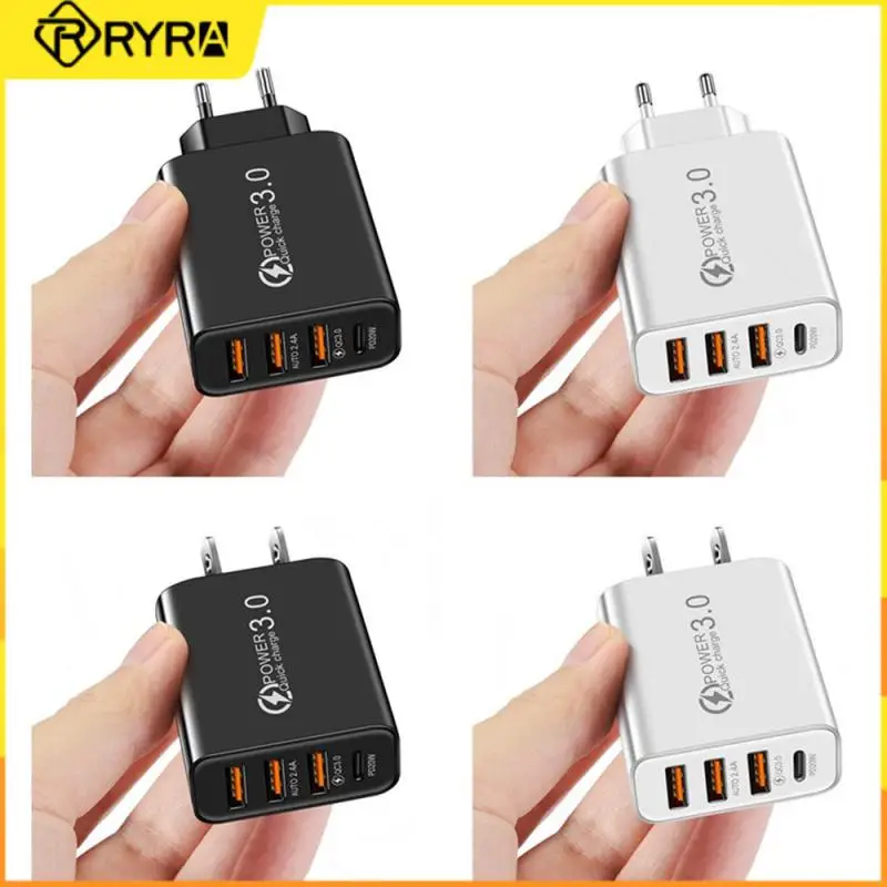 

RYRA 3USB Type-C Multi-port Charger 4-ports Fast Charging Head 220V 2000 mA Universal USB Direct Charger PD US EU Power Adapter