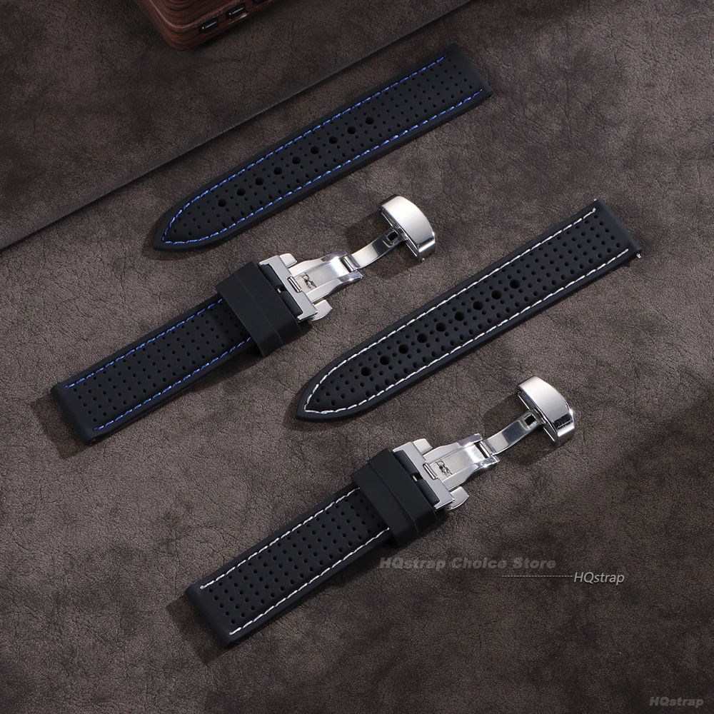 Breathable Waterproof Silicone Watch Strap - Soft Rubber Universal Replacement Bracelet