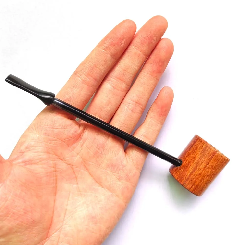 Portable Wooden Popeye Pipe Straight Type Retro Sailor Tobacco pipe Wood smoking pipe Handmade Practice Bucket Smoke Accessory