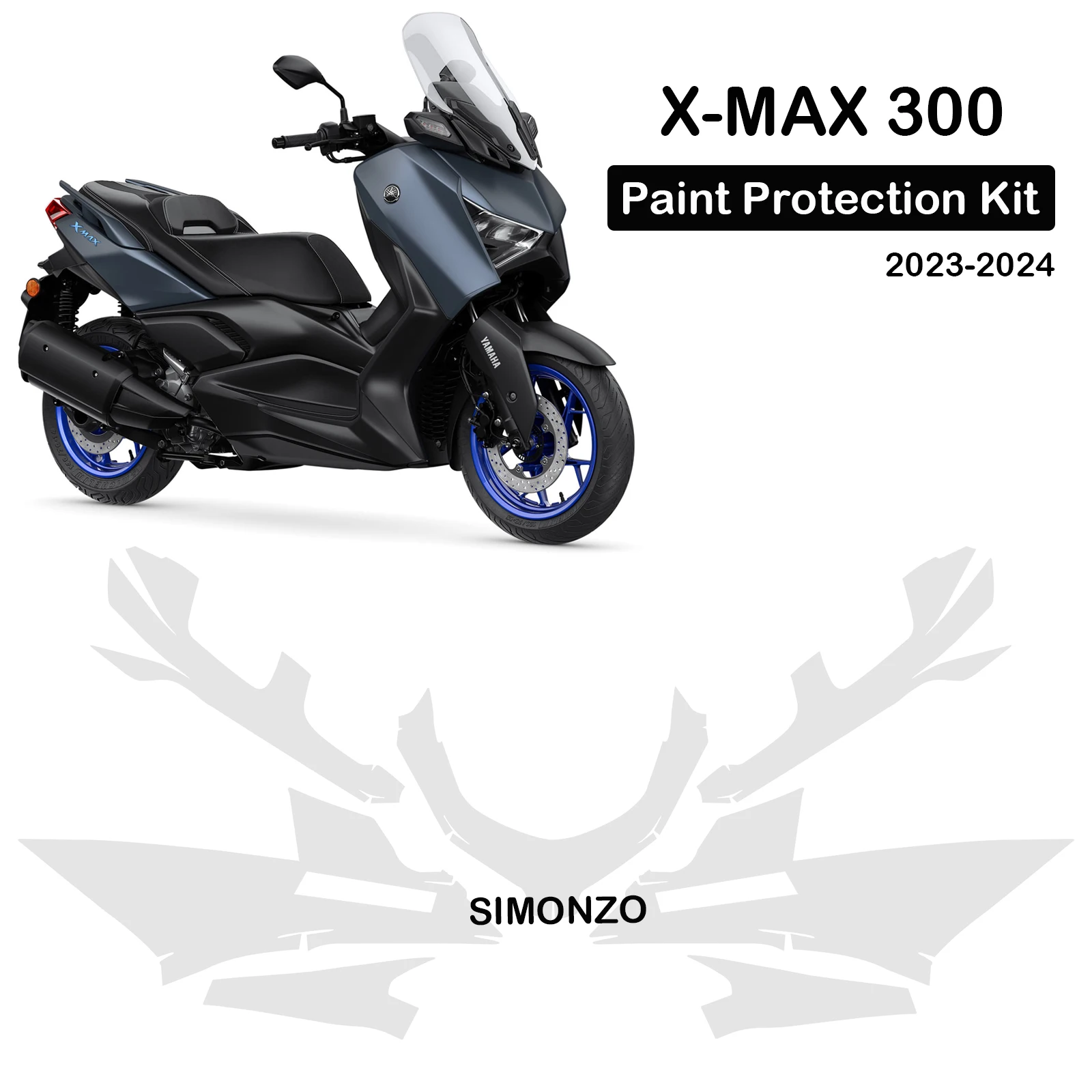 For Yamaha X-MAX 300 PPF Paint Protection Kit 2023-2024 Fairing TPU Protection X MAX 300 Stickers Complete Paint Protective Film