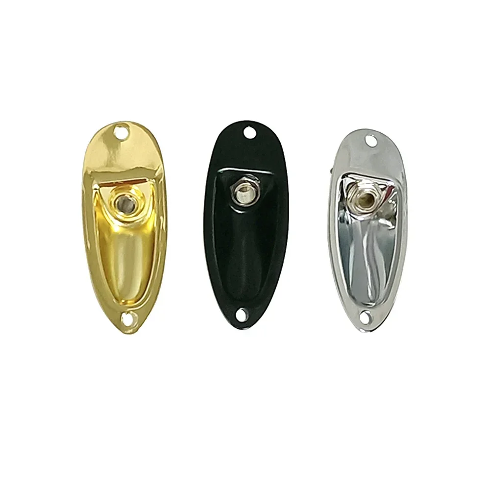 Electric Guitar Jack Plate Replacement For Strat Stratocaster 6.35mm 1/4" Boat Shaped Audio Connector Socket Panel
