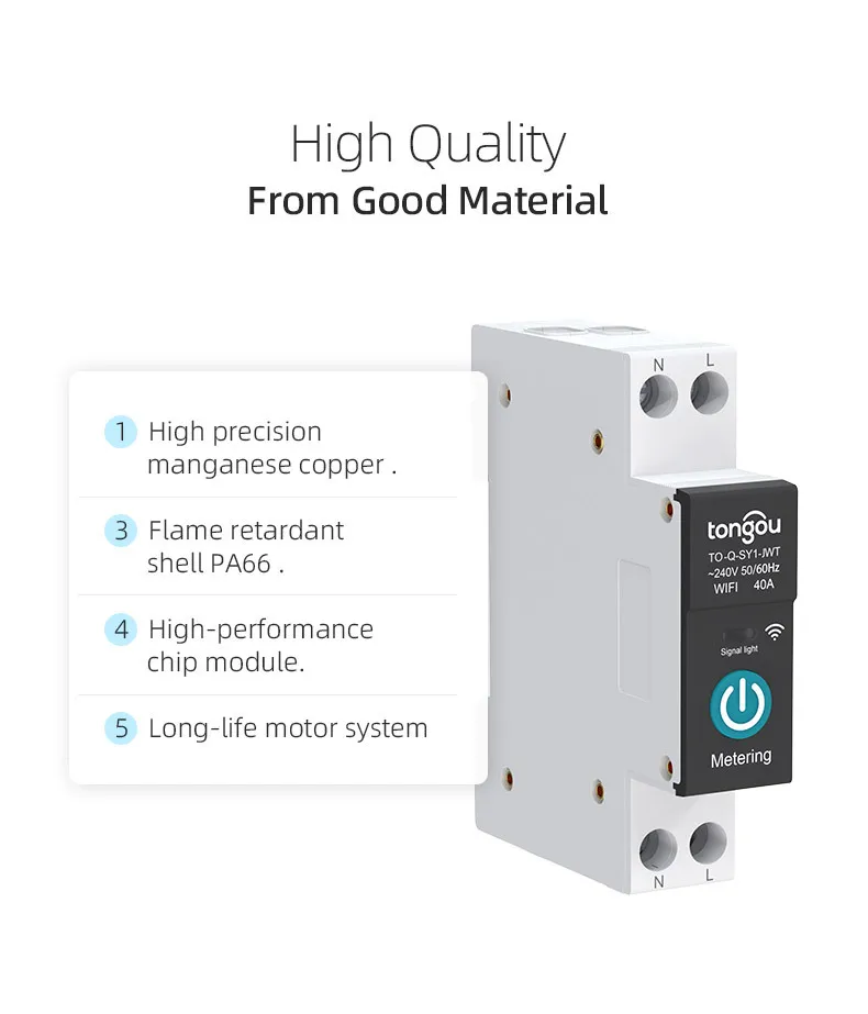 S1e4f1f189b164abfb2bea1e5b1d1cd4c1 TUYA WIFI Smart Circuit Breakers With Metering 1P 63A DIN Rail for Smart Home wireless Remote Control Switch by APP TONGOU