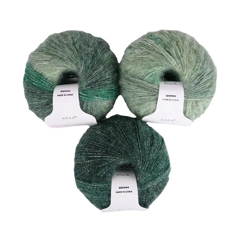 30g Rainbow Long Dyed Mohair Yarn, 30g Hand Knitted Crochet, Spring/summer Shawl Scarf Jacket Thread 5