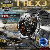 2025 New Military T-Rex 3 Ultra 1000mAh Battery Smart Watch IP68 Waterproof Flashlight Heart Rate Sports tracker Smartwatch Men