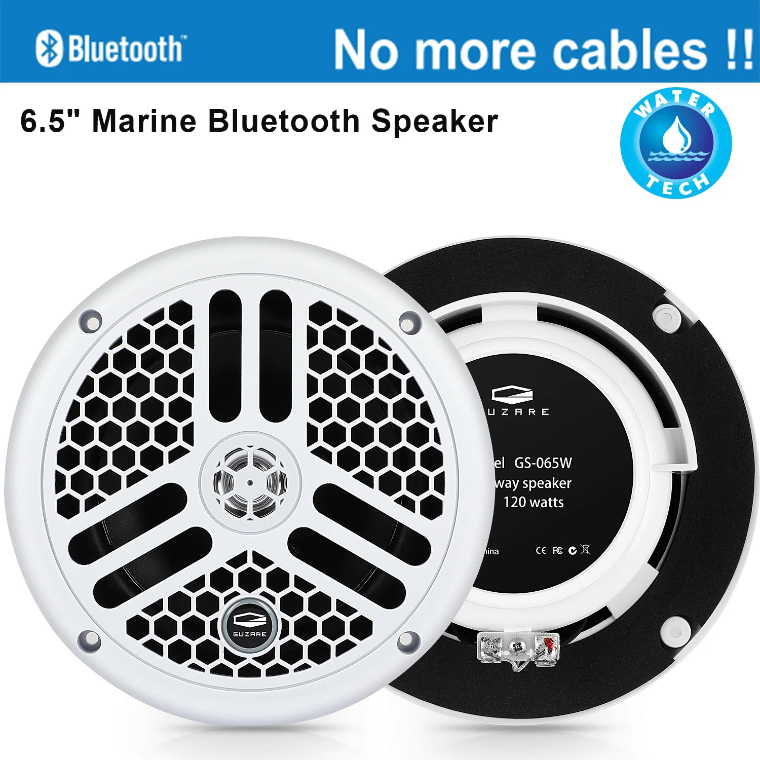 6.5 Inches Marine BT Speaker For ATV Outdoor Motorcycle Boat Music Waterproof Speaker Motorcycle Speaker guzare bluetooth speaker for atv outdoor motorcycle boat music