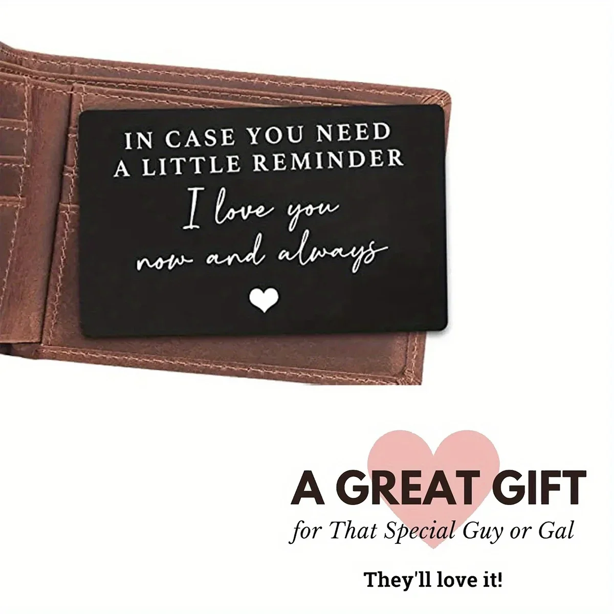 Aluminum alloy engraved Purse Card Gift For Boyfriend Husband engraved wallet cards