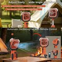 Ventilateur portable rechargeable d'extérieur 30000mAh avec télécommande, 4 vitesses de vent puissant et brumisation à double orifice pour un refroidissement rapide 6