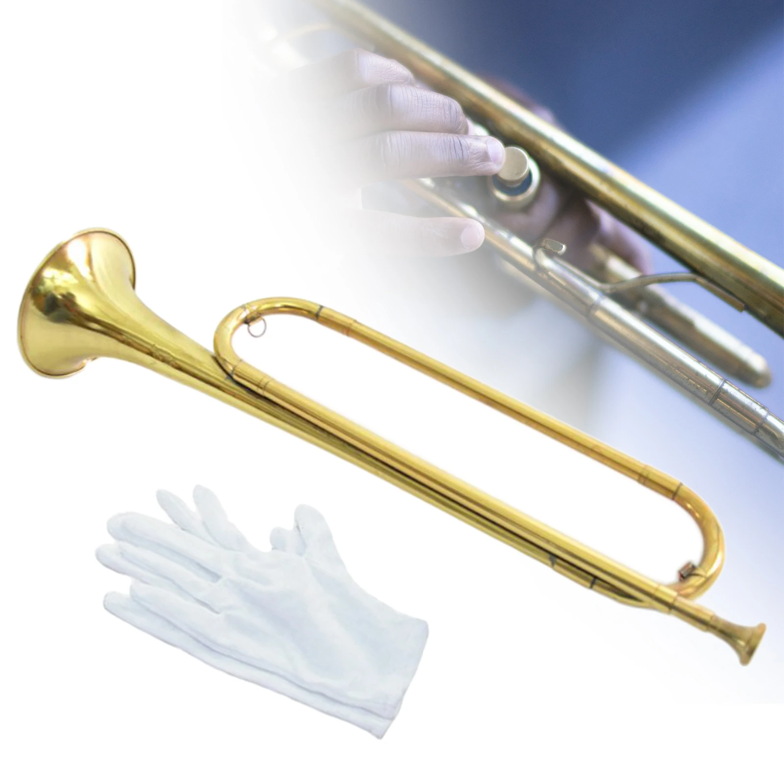 Brass Cavalry Trumpet Bugle Scouting Marching Band Golden