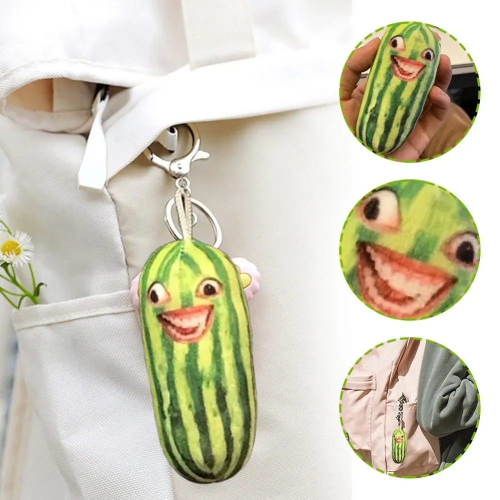 

Creative Plush Kids Birthday Gift Accessories Family Who Understand Funny Watermelon Strips Fruit Doll Keychain Keyring