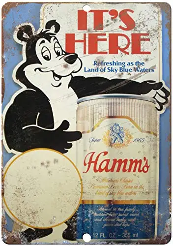 

Hamms Beer Retro Decor Metal Tin Sign 8x12 Inch