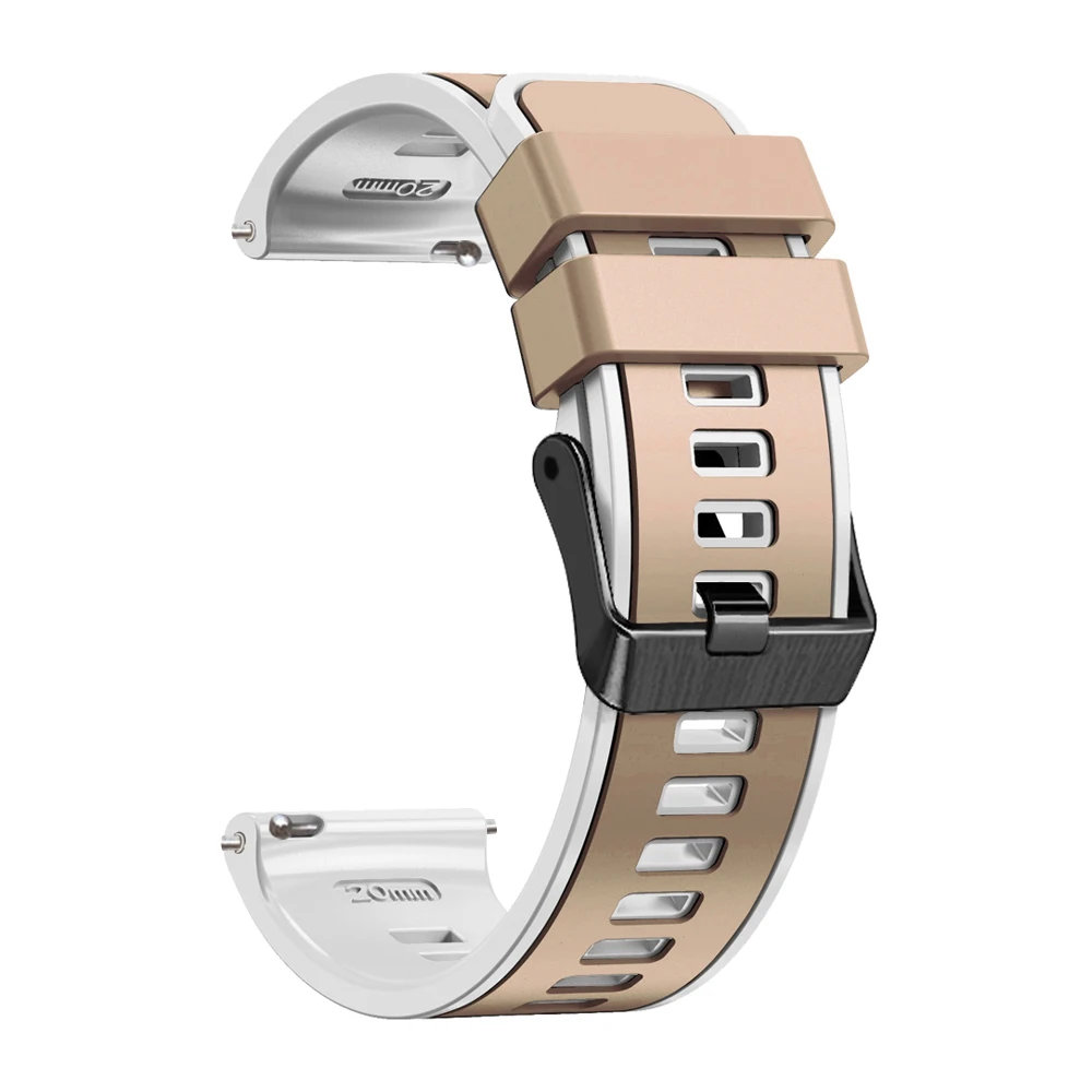 Silicone Bracelet Strap in Black - 20/22mm Adjustable Watch Band