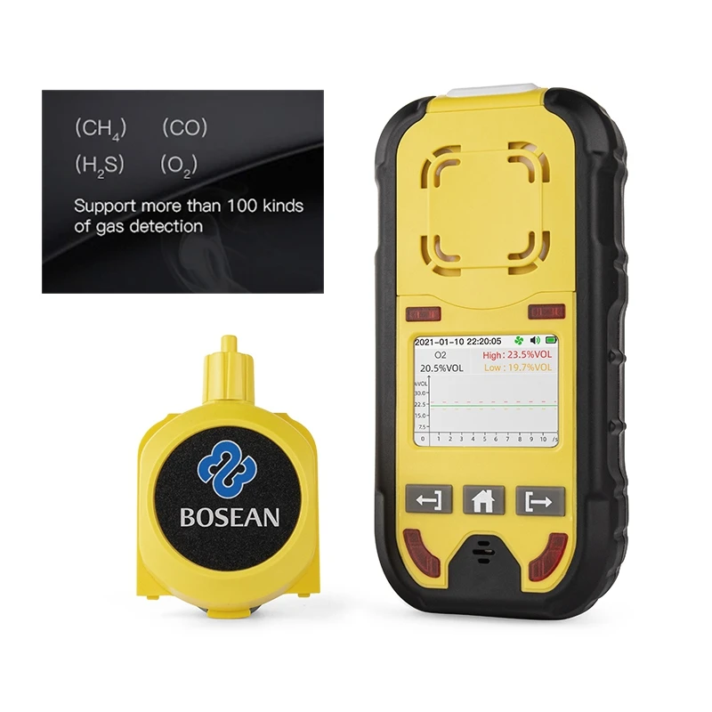 Pump Suction Digital Gas Detector O2 H2S CO LEL Gas Monitor Oxygen Hydrogen Sulfide Carbon Monoxide Combustible Leak Detector