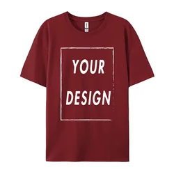 Custom 100% Cotton Personalized Graphic Tee - Short Sleeve Unisex T - Shirt with Your Logo, Photo, or Text - XXXL (Burgundy)