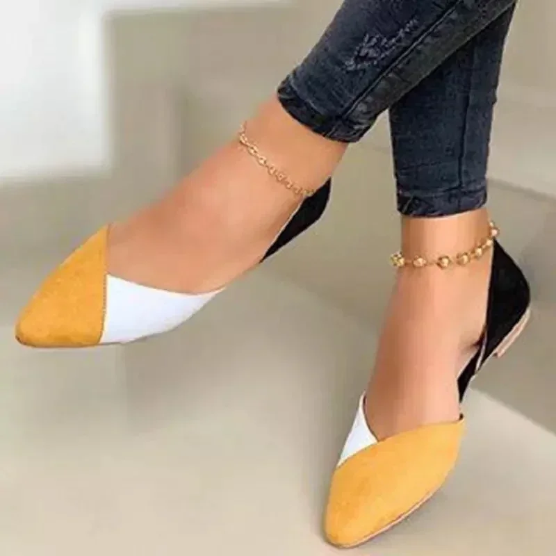 New 2024 Summer Color Matching Women's Shoes Casual Fashion Women's Flat Shoes Ballet Comfortable Flat Women's Shoes Casual