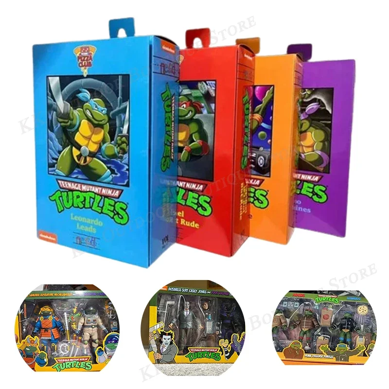 Neca Original Turtles Figure Jones And Foot Business Suit Teddy Soudier Action Figure Anime Statue Model Kid Gifts Toy