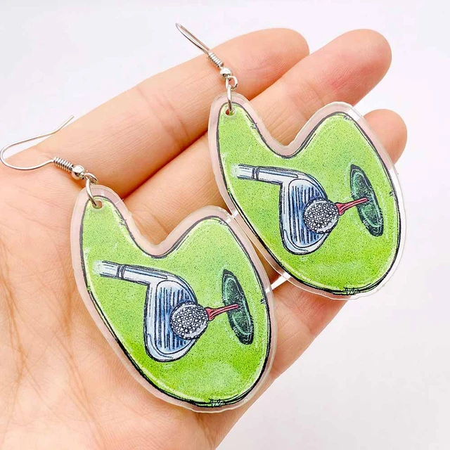 Ball Sports Earrings Creative Golf Acrylic Earrings Fans Jewelry Gifts -  AliExpress