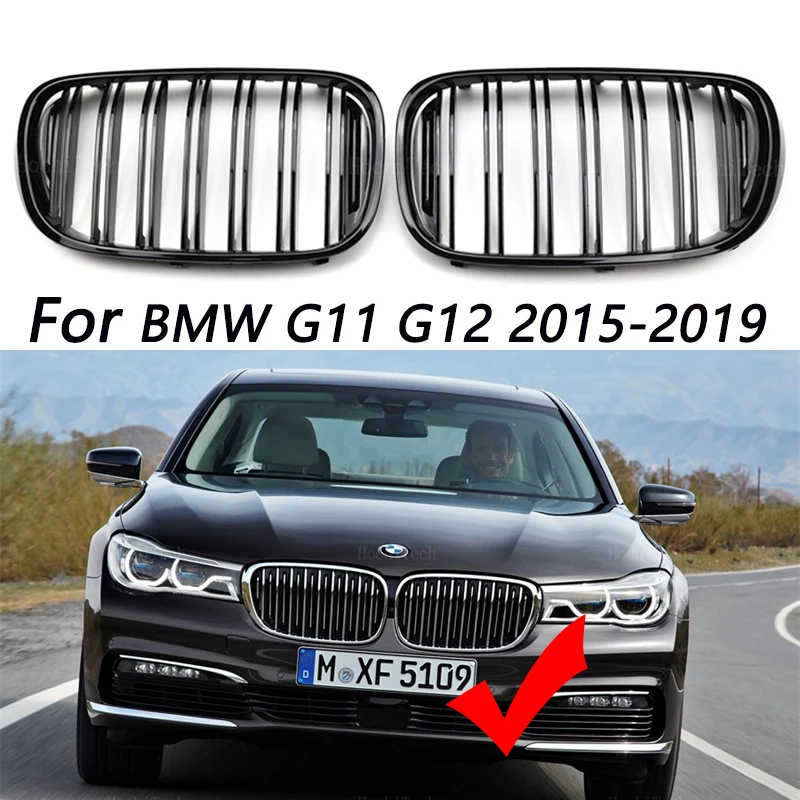 

Car Front Bumper Kidney Grill Glossy Black For BMW 7 Series G11 G12 730i 740i 750i 740e 725d 730d 2016-2020 Replacement Grille