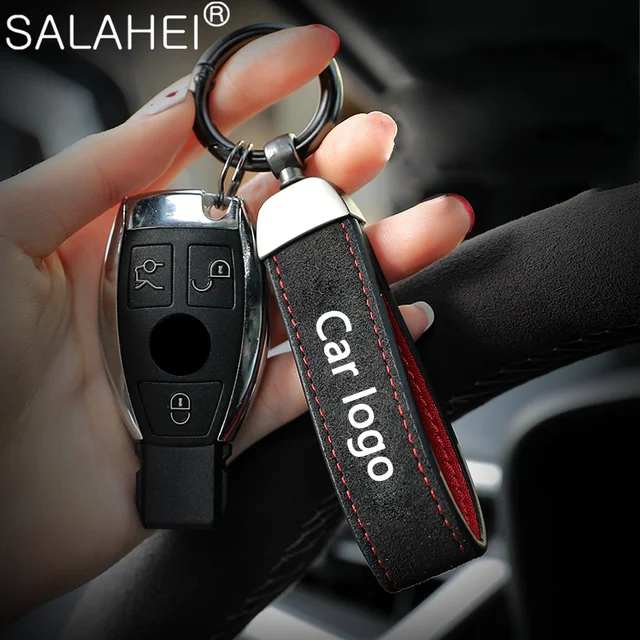 Wildleder Auto Schlüssel ringe Kette Schlüssel bund für Audi A1 A3 A4 A5 A6  A7 A8 Q3 Q5 Q7 S3 S4 S5 Logo Auto Schlüssel ring Zubehör - AliExpress