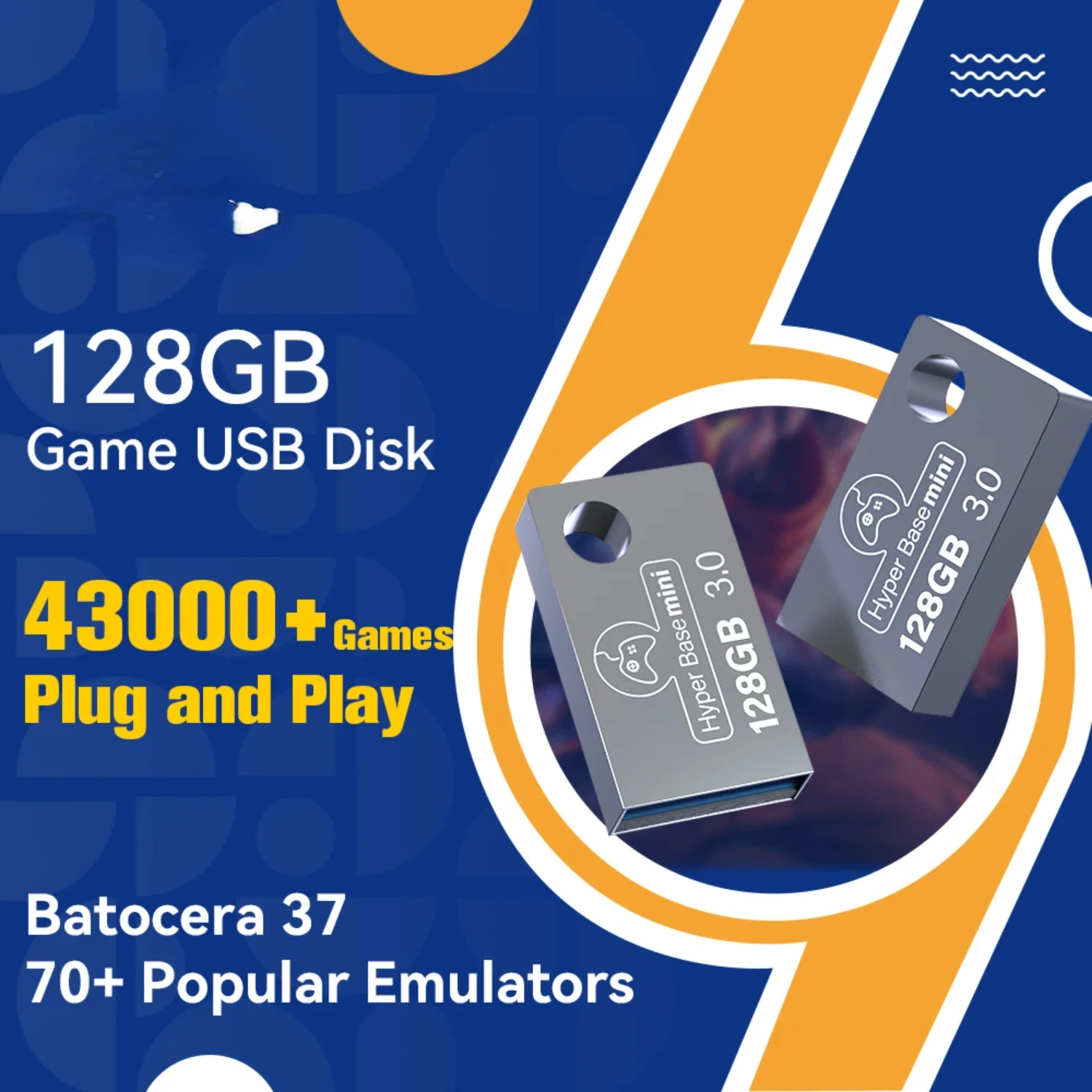 Base Mini 128GB Gaming Disk Pre-installed 43000 Retro Games With 70 Emulators PS2///MAME/SS/N64
