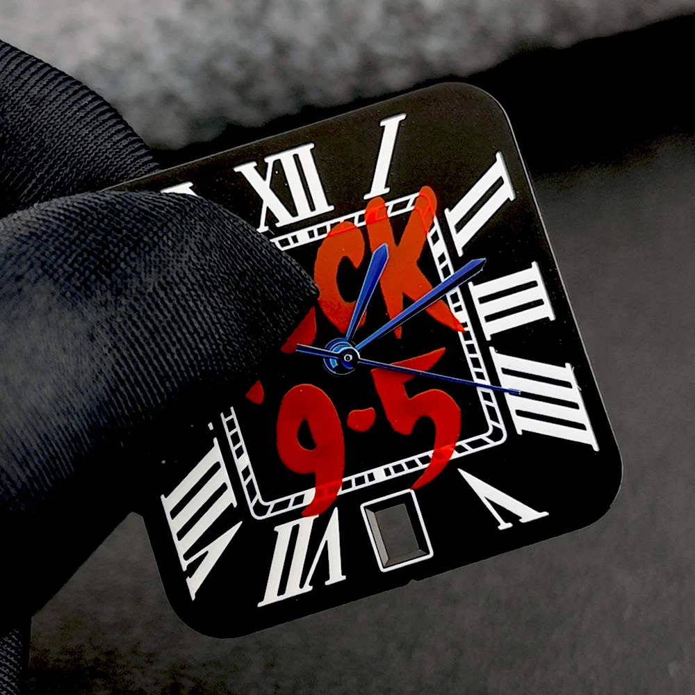 Square Dial 'Time is Money' Customized Watch Face for Premium Watch Accessories