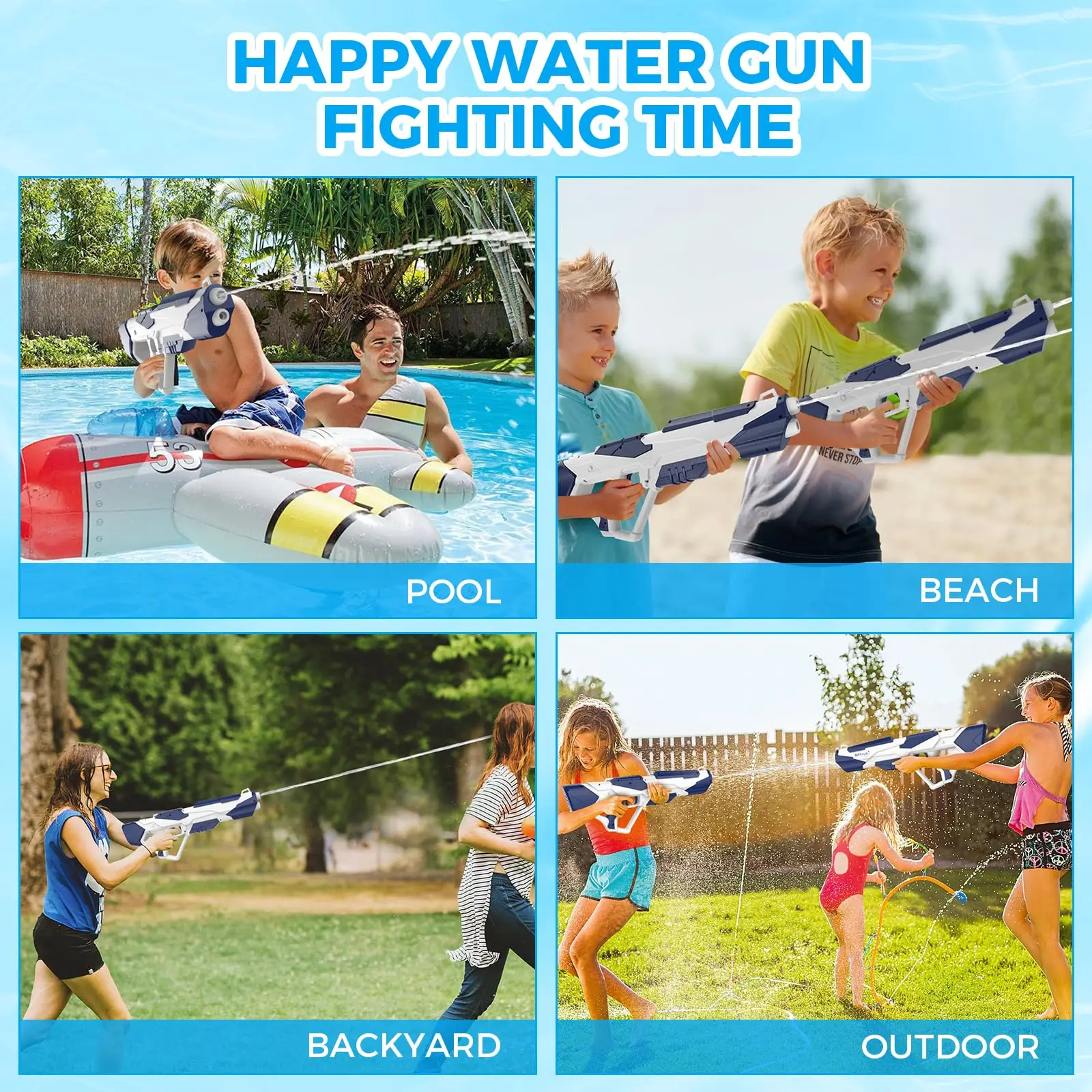 Electric Water Gun Squirt  Pistol space battle Guns Children pool Beach Outdoor Party Fight Shooting Toys for Boys Kid Games 6