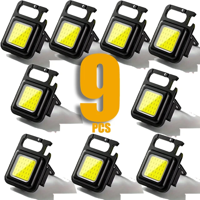Porte-clés lumière Mini lampe de poche de Camping multifonctionnelle USB Rechargeable LED Portable lumineux COB pince de poche lanterne travail en plein air 1