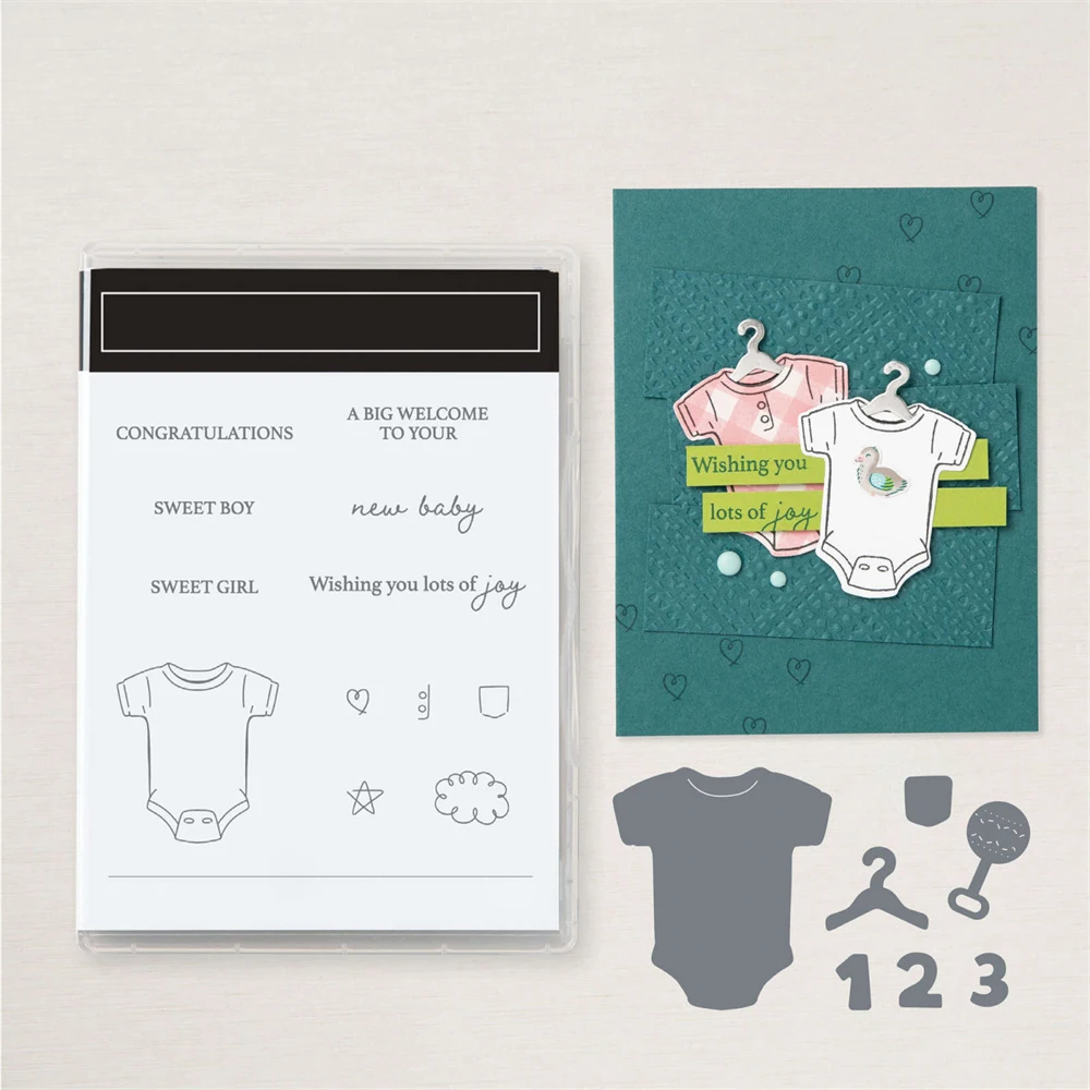 Clear Stamps Clear Rubber Stamps Christmas Cutting Dies and Stamps Sweet Boy Girl New Baby Metal Cutting Dies Clear Stamp Scrapbooking Stencil DIY Crafts Card Album Making
