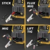 TOOLIOM Aluminum MIG Welder with Pulse 110V/220V Dual Voltage 4 in 1 Multifunctional Welding Machine Gas/Gasless Flux 4