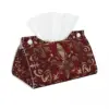 Custom Luxury Lily Flower Fleur-De-Lys Tissue Box Cover PU Leather Rectangular Fleur De Lis Facial Tissues Holder for Home 1