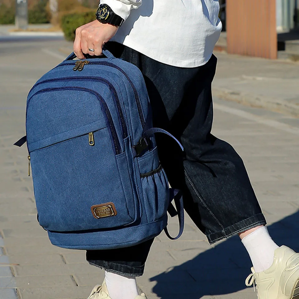Old Style Canvas Travel Backpack Korean Version Men And Women's Outdoor Tactical Training High-Capacity Campus Student Backpack