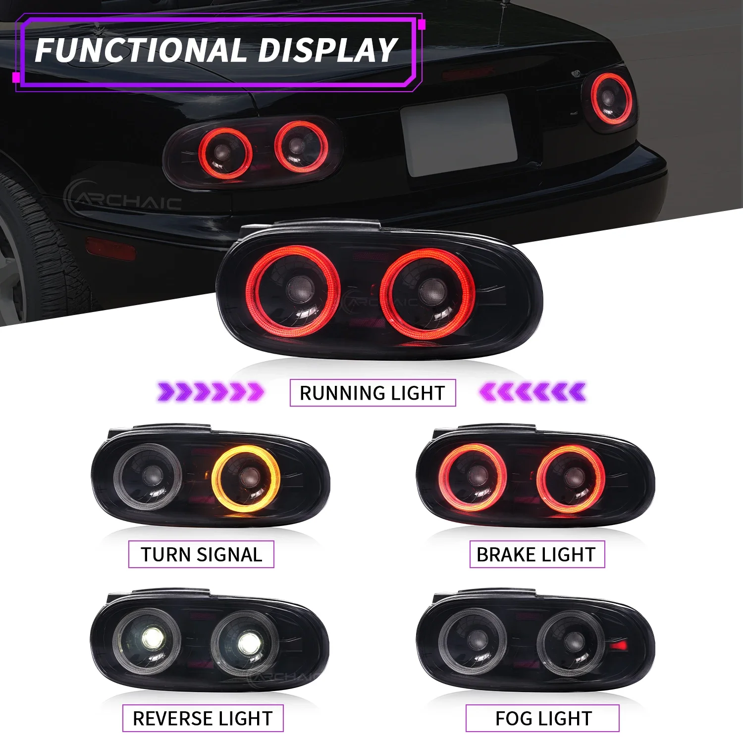 Mazda MX-5 LEDテールランプ スモーク 2個セット Mazda MX-5 LEDテールランプ スモーク 2個セット Mazda MX-5 LED