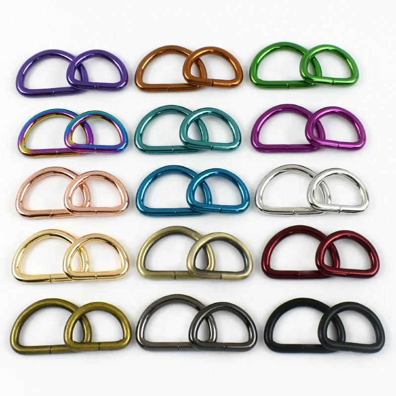 D Ring Metal Buckles 5/10Pcs 20/25/32/38mm Bag Webbing Strap Clasp Dog Collar Leash Belt Loop Hook DIY Leather Accessories