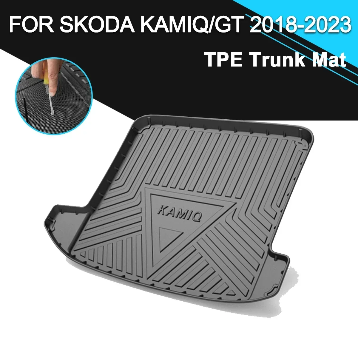

Car Rear Trunk Cover Mat Non-Slip Waterproof Rubber TPE Cargo Liner Accessories For Skoda KAMIQ/KAMIQ GT 2018-2023