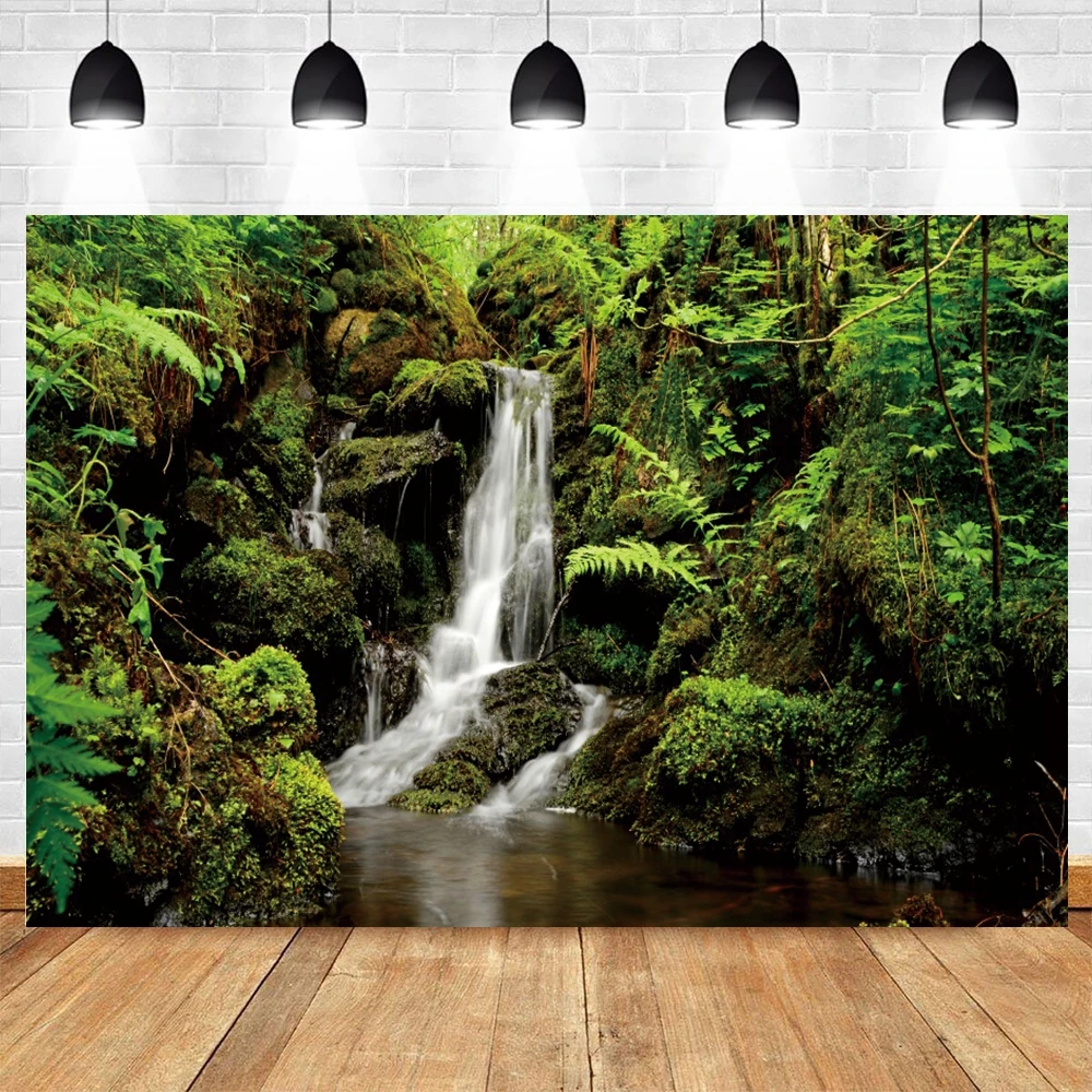 Fondo de fotografía de árbol de flores de bosque de primavera sol Floral  cascada Natural paisaje retrato de bebé accesorios de fondo para fotografía  - AliExpress, image size:1000x1000