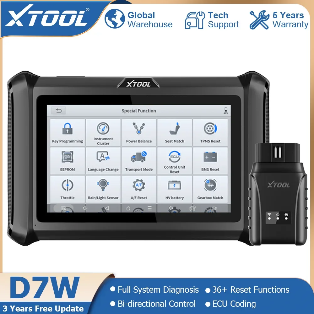 

XTOOL D7W D7 OE Full System Diagnostic Tool ECU Coding Automotive Scanner CAN FD DOIP Bidirectional Control Auto VIN Scan